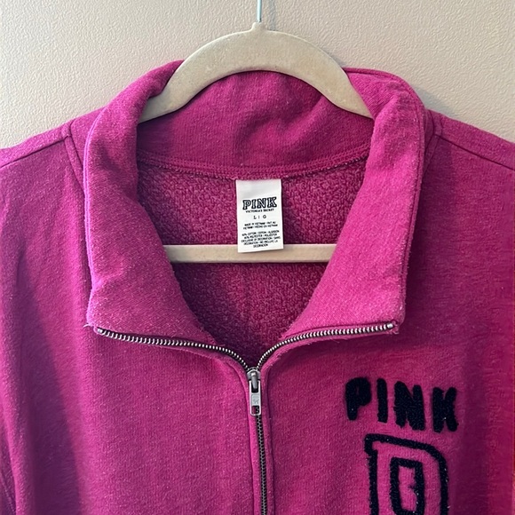 VS PINK pink/purple quarter zip sweatshirt - Picture 3 of 7